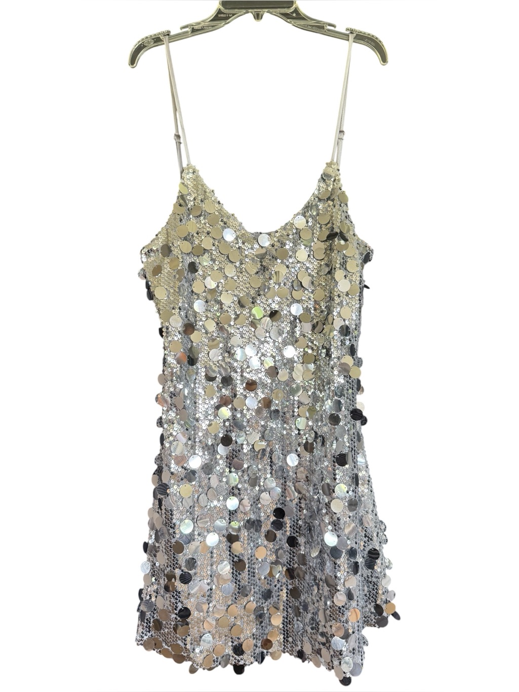 Deluc Larix Silver Sequin Dress Women’s Size Medium